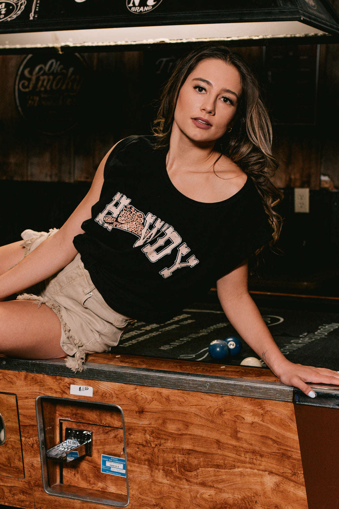 Breaking Horses Knotted "Howdy" Graphic Top (Black)-The Formal Wear