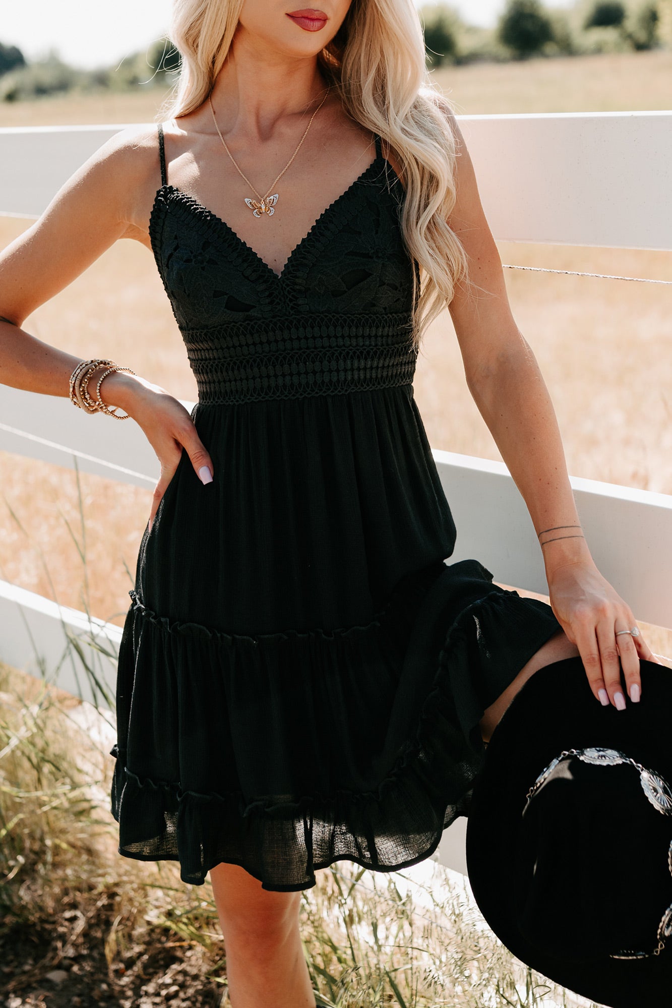 Someone To Love Lace Panel Mini Dress (Black)-The Formal Wear