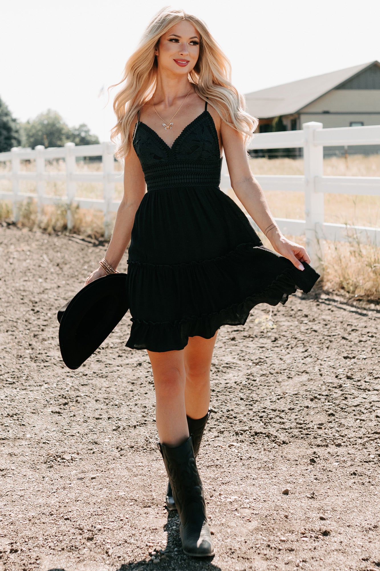 Someone To Love Lace Panel Mini Dress (Black)-The Formal Wear