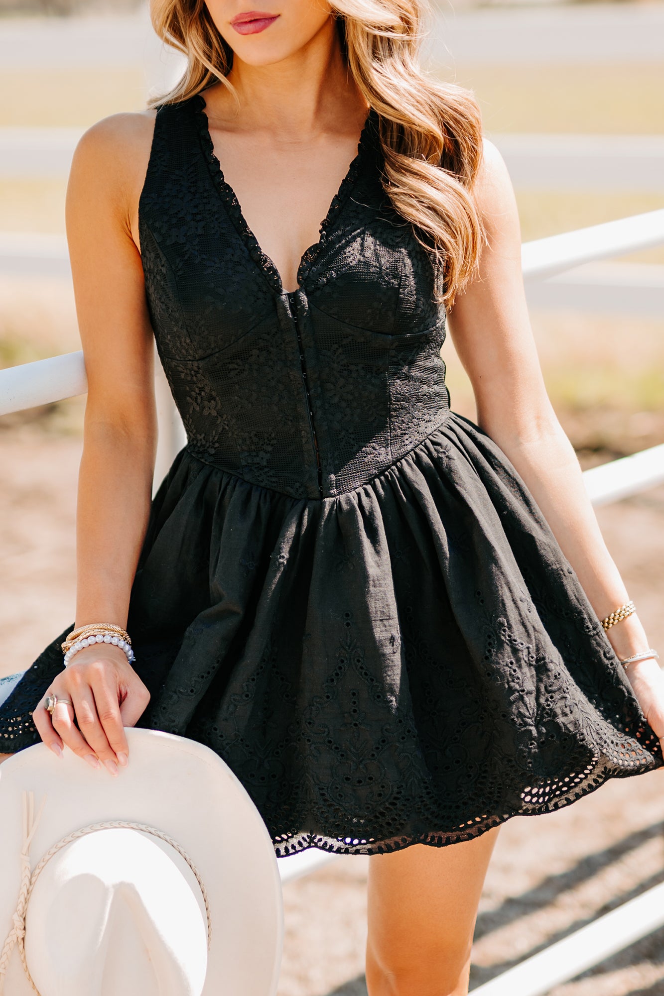 Scene Stealer Sleeveless Lace Mini Dress (Black)-The Formal Wear