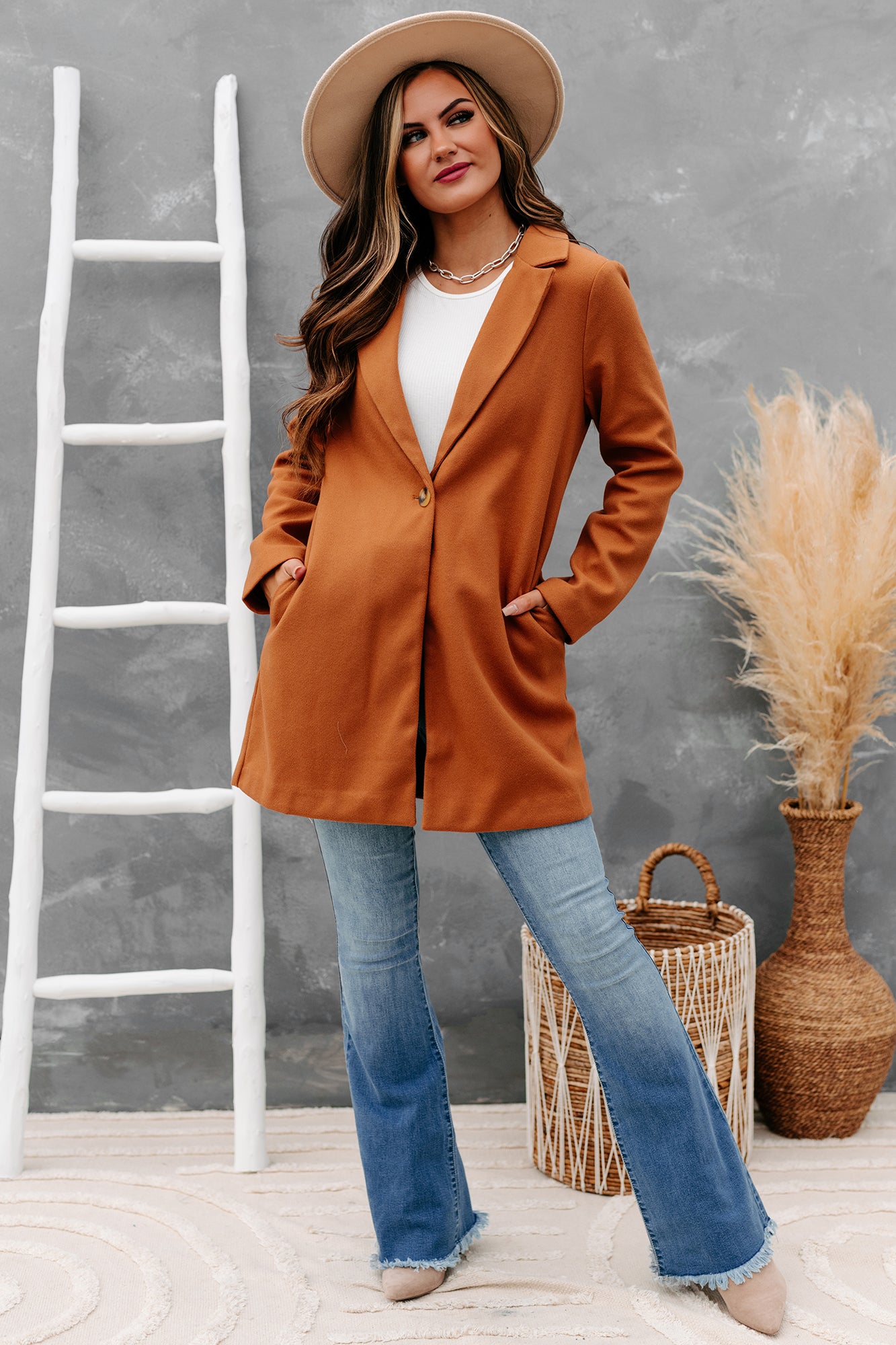 Cityscapes Single-Button Coat (Camel)-The Formal Wear