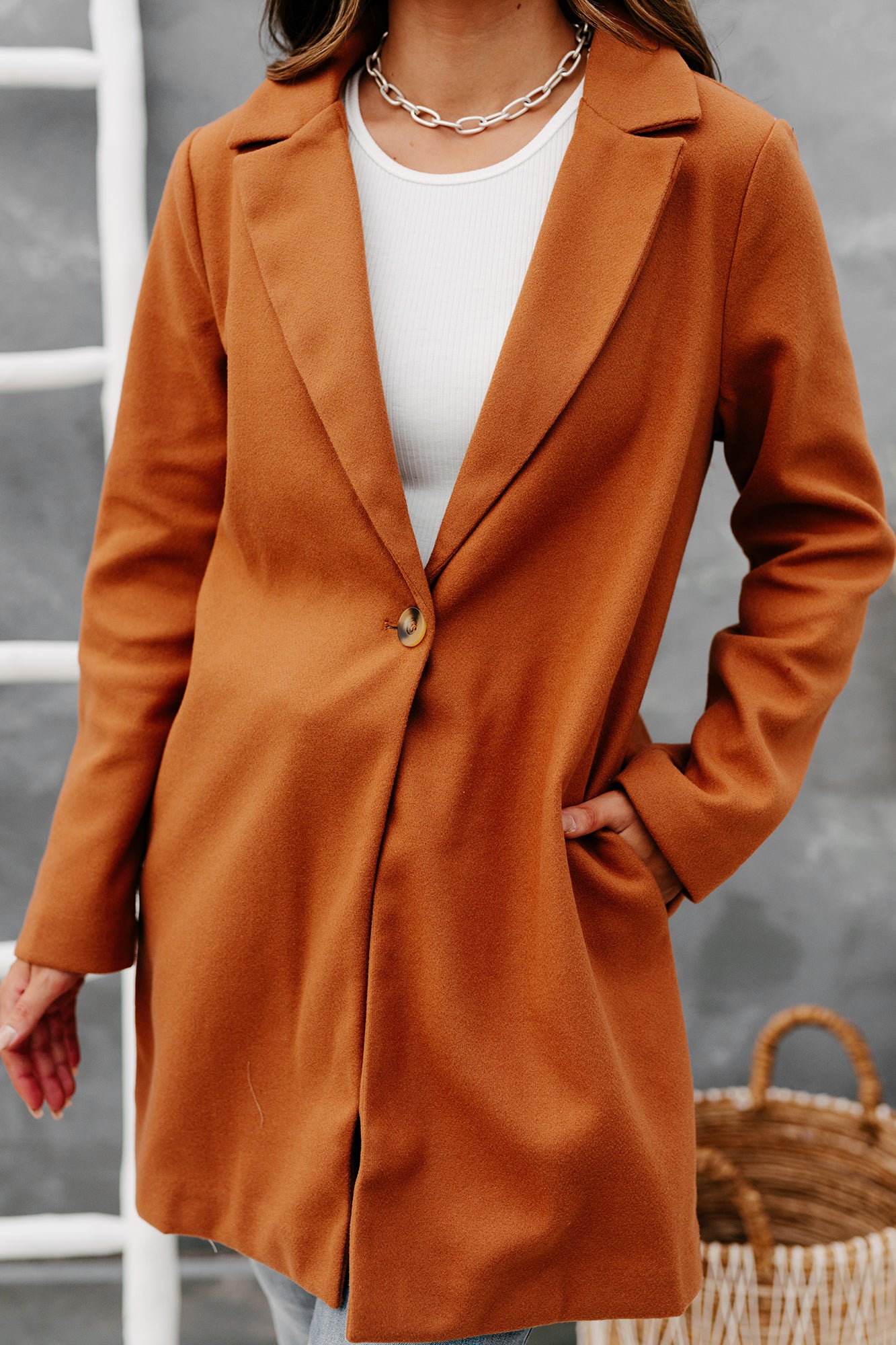 Cityscapes Single-Button Coat (Camel)-The Formal Wear
