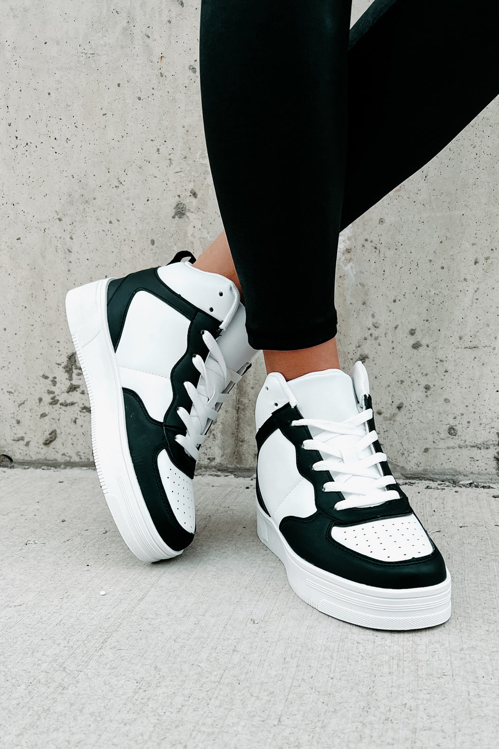 Here To Hoop High-Top Sneakers (Black/White)-The Formal Wear