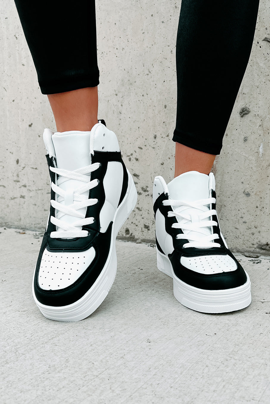 Here To Hoop High-Top Sneakers (Black/White)-The Formal Wear
