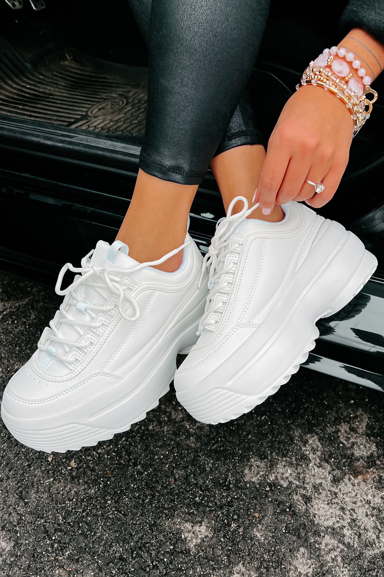 Beyond Basic Platform Sneakers (White)-The Formal Wear