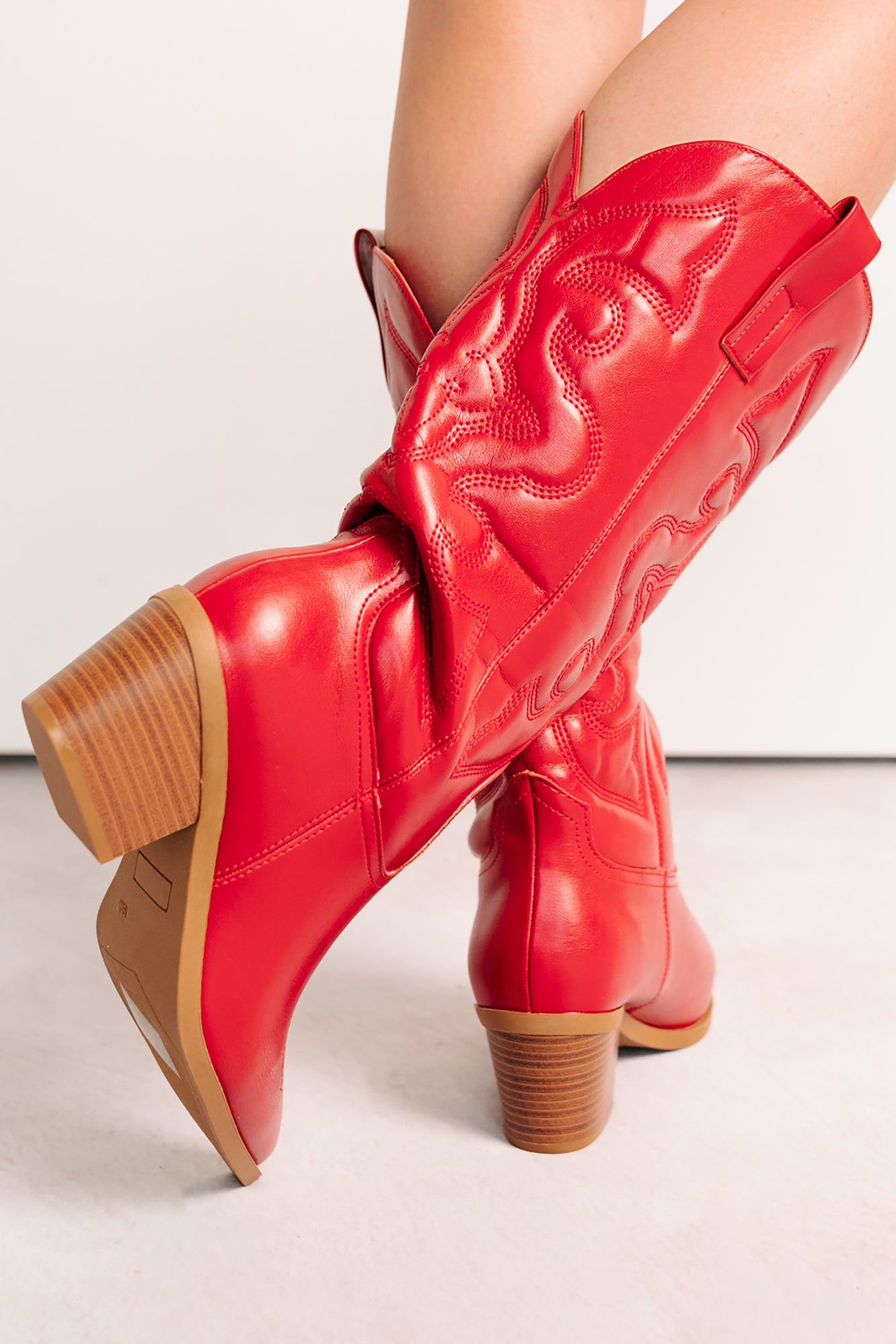 Cowgirl Glow Pointed Toe Western Boots (Red)-The Formal Wear