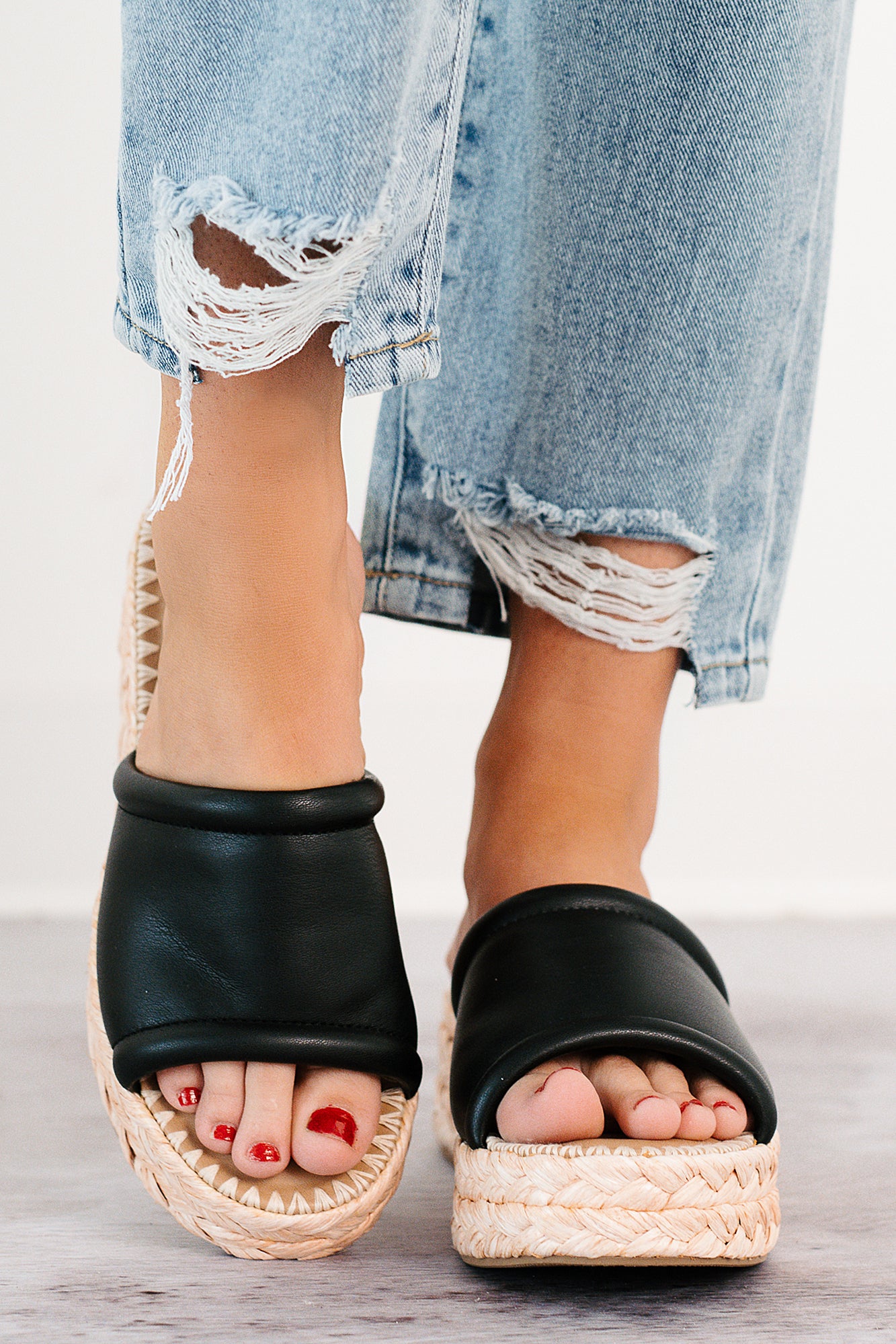 Cocktail Energy Platform Sandals (Black)-The Formal Wear