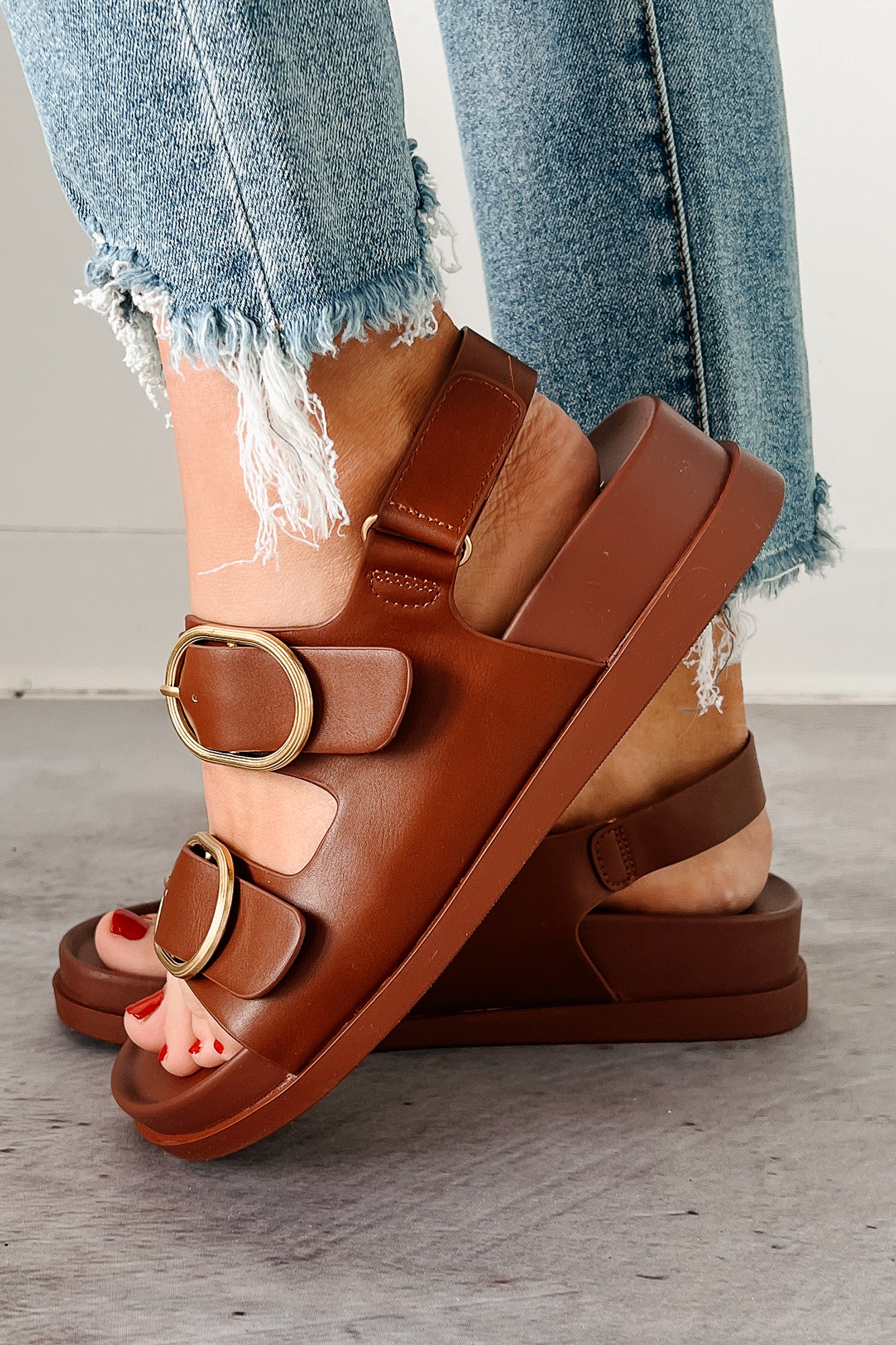 Breaking Boundaries Ankle Strap Sandals (Brown)-The Formal Wear