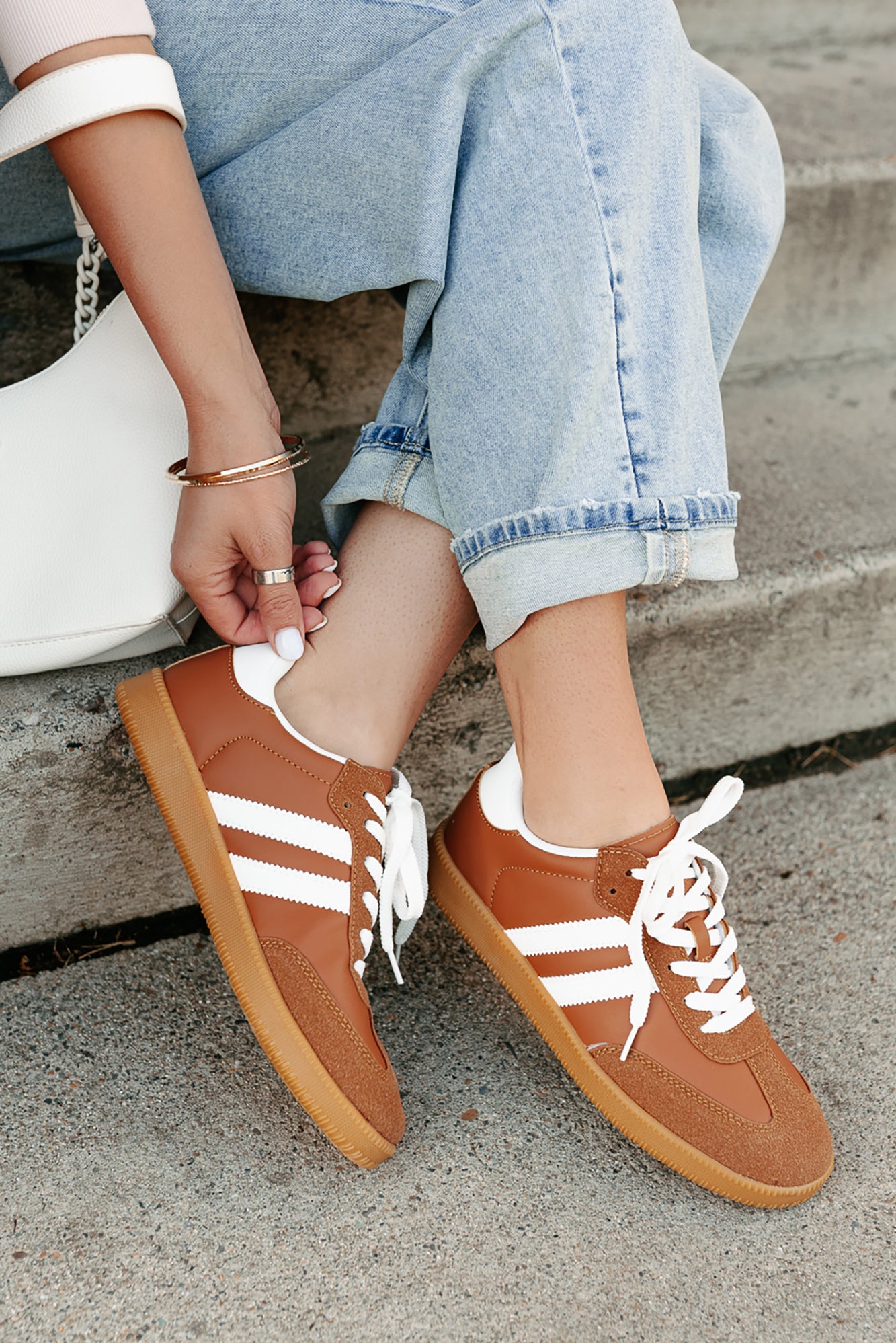 Vibes In Motion Lace-Up Platform Sneakers (Camel)-The Formal Wear