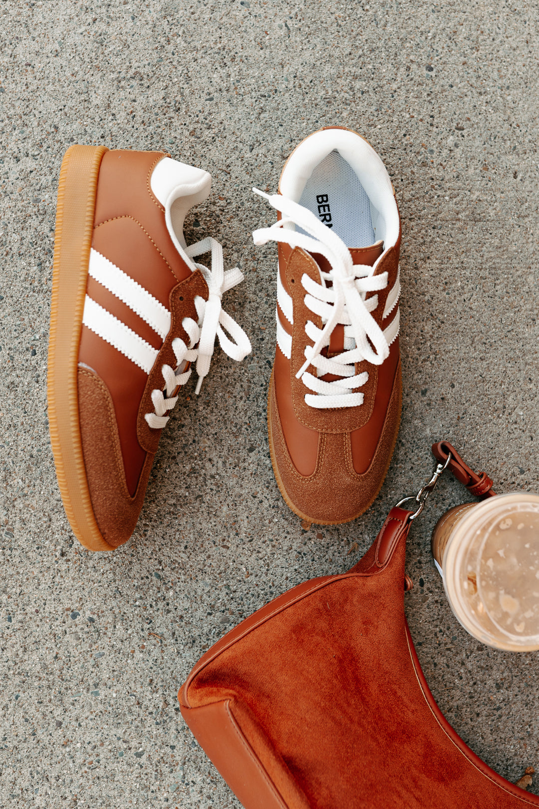 Vibes In Motion Lace-Up Platform Sneakers (Camel)-The Formal Wear