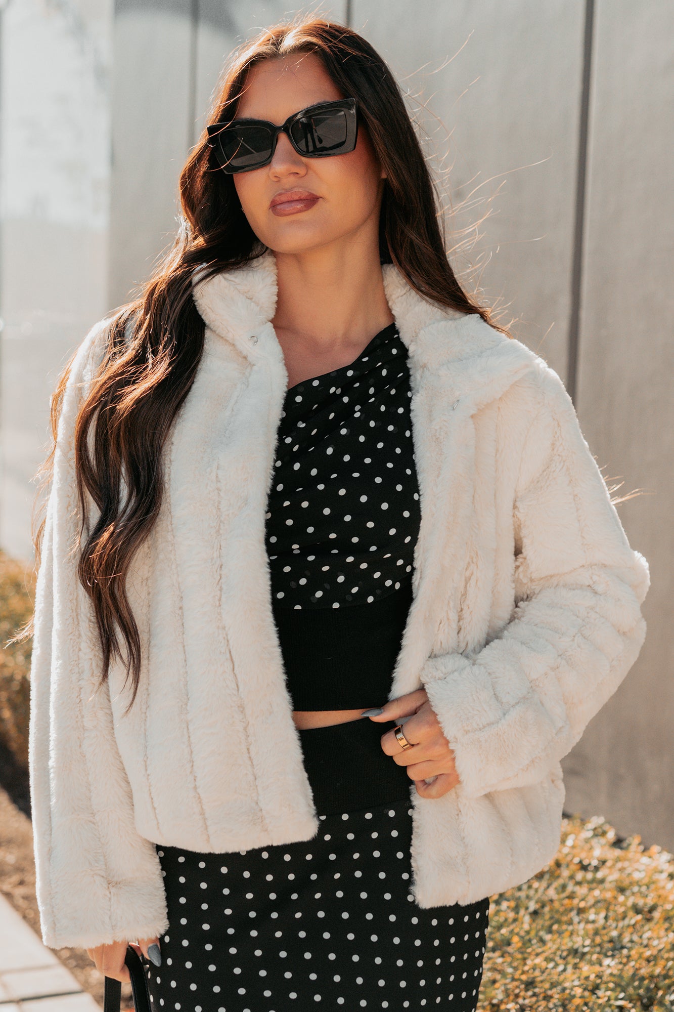 Snuggle Bug Faux Fur Jacket (Ivory)-The Formal Wear
