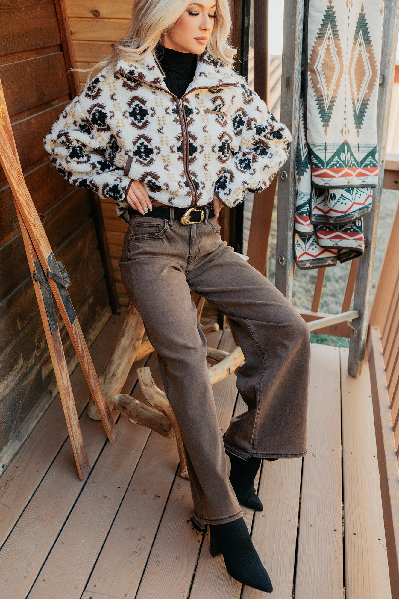 Valencia High Rise Wide Leg Mica Denim Jeans (Antique Bronze)-The Formal Wear