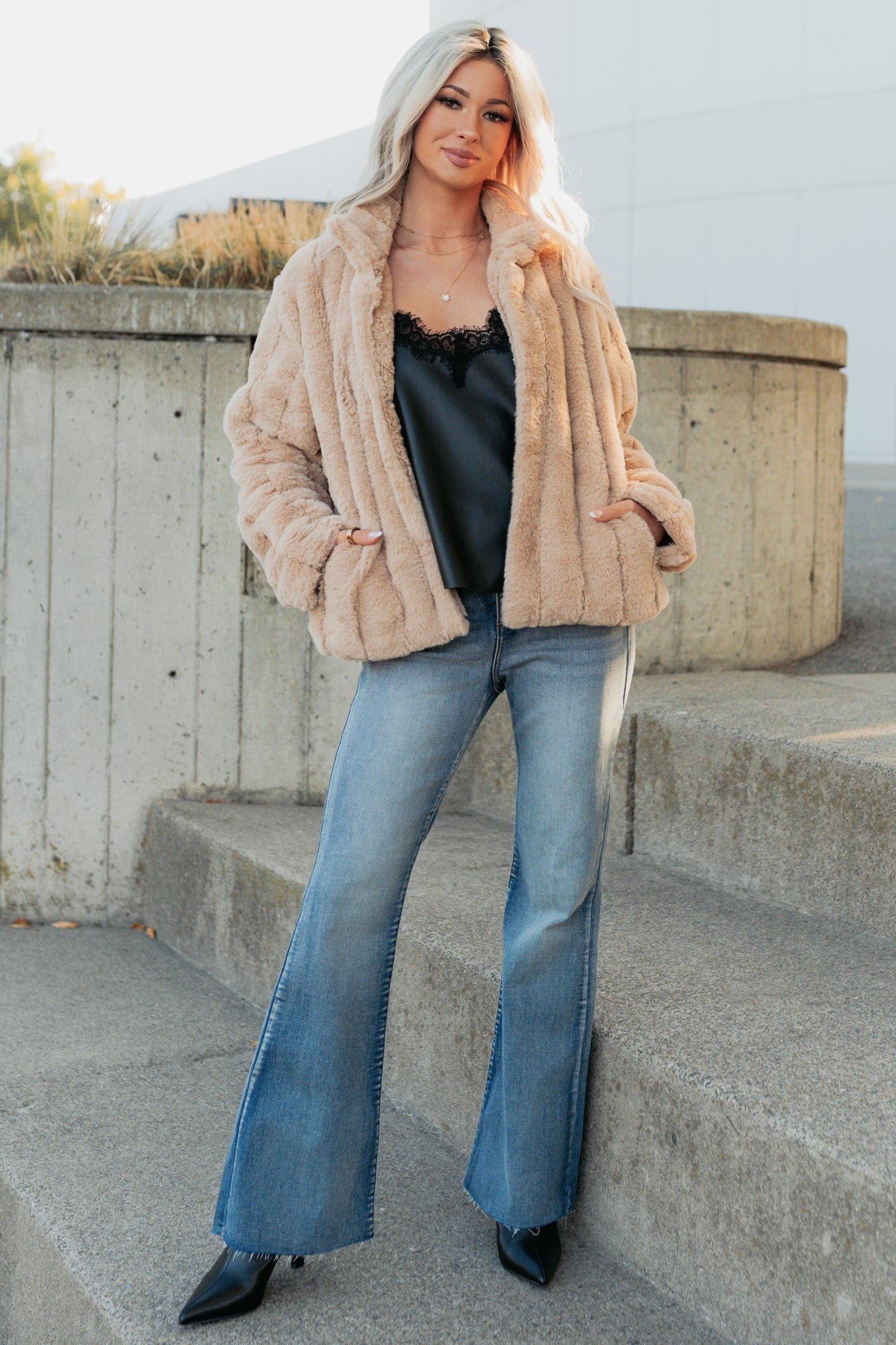 Snuggle Bug Faux Fur Jacket (Taupe)-The Formal Wear