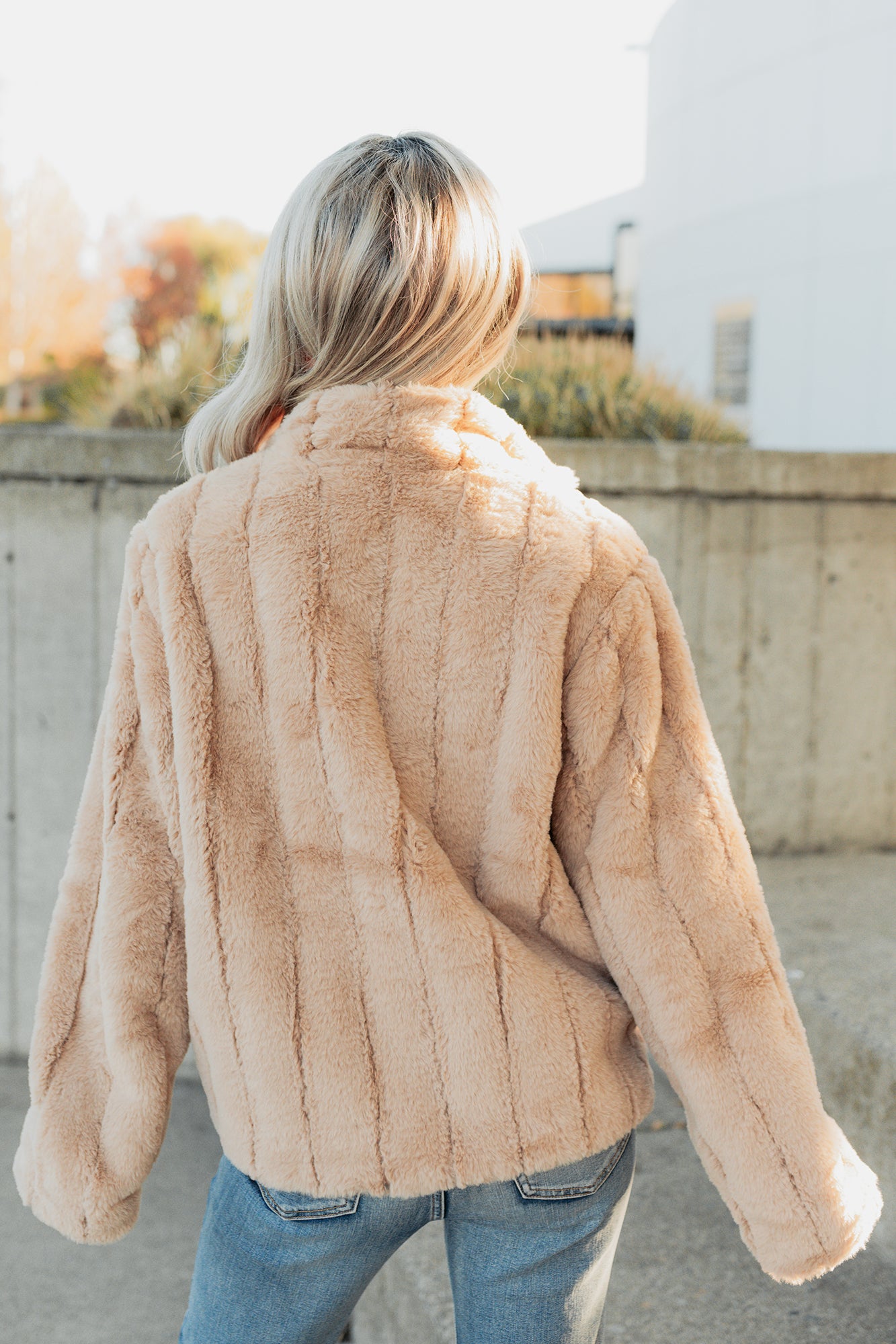 Snuggle Bug Faux Fur Jacket (Taupe)-The Formal Wear