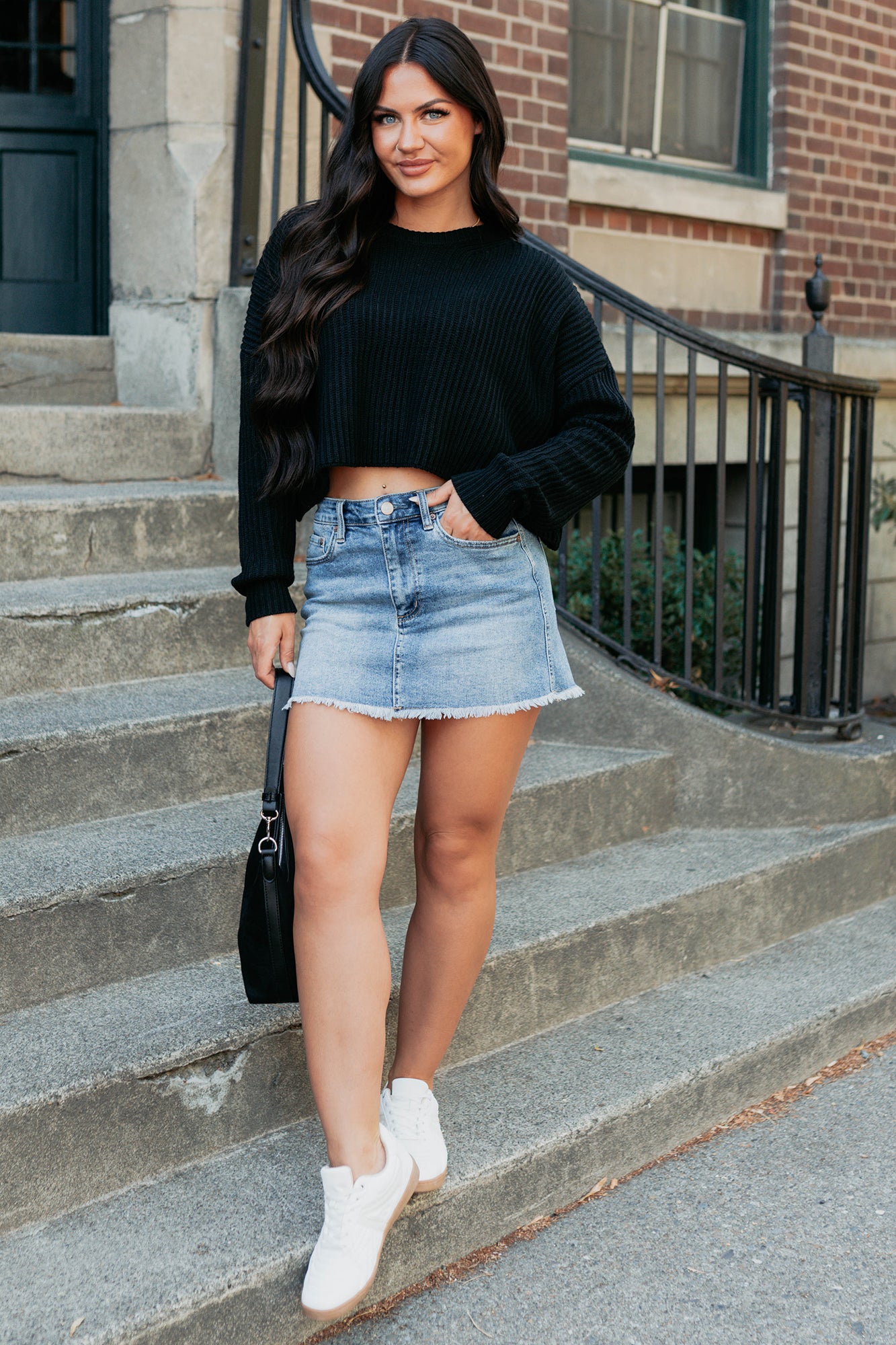 Yes To This Mica Denim Mini Skirt (Medium Wash)-The Formal Wear