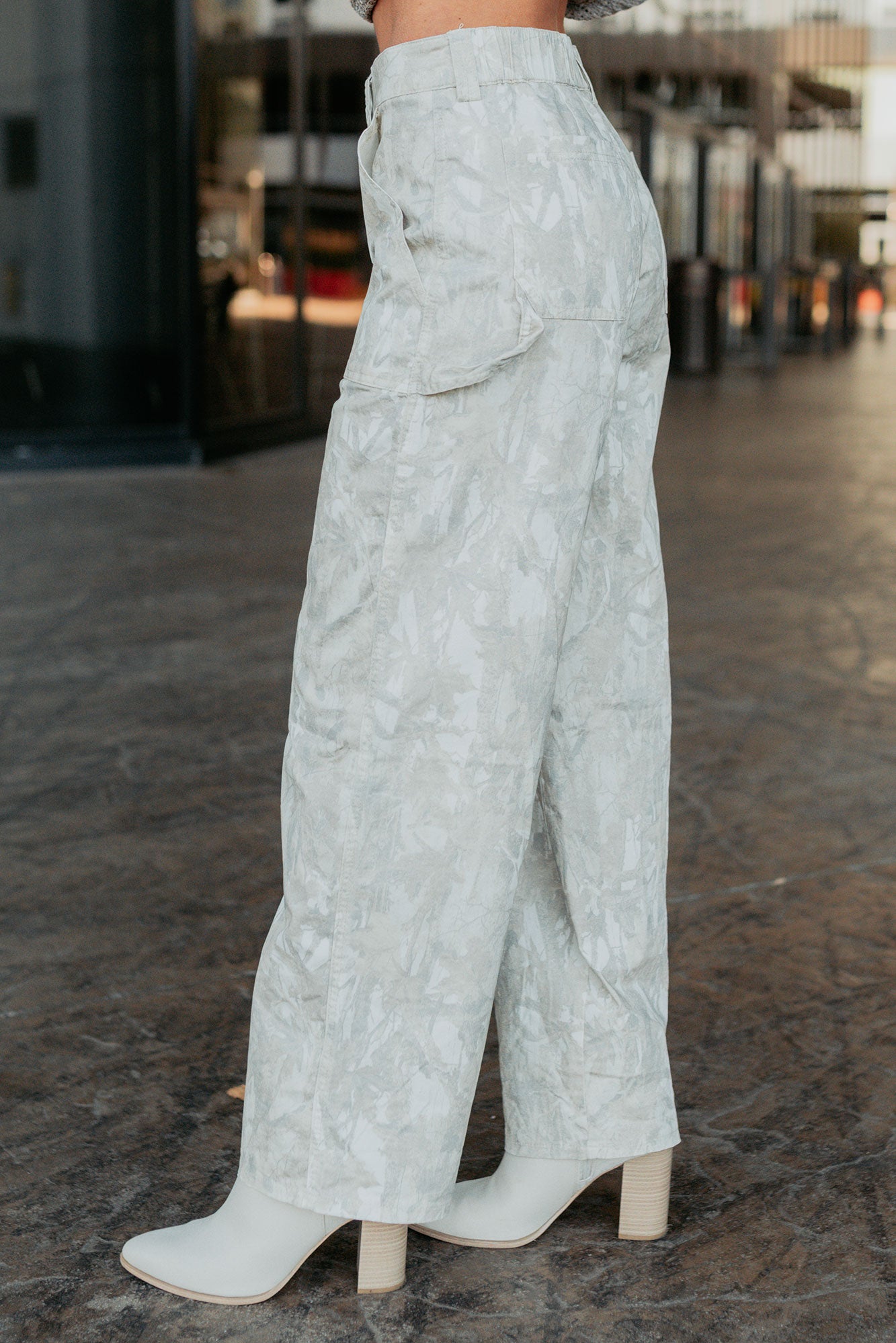 True Authority High Rise Wide Leg Pants (Camo)-The Formal Wear