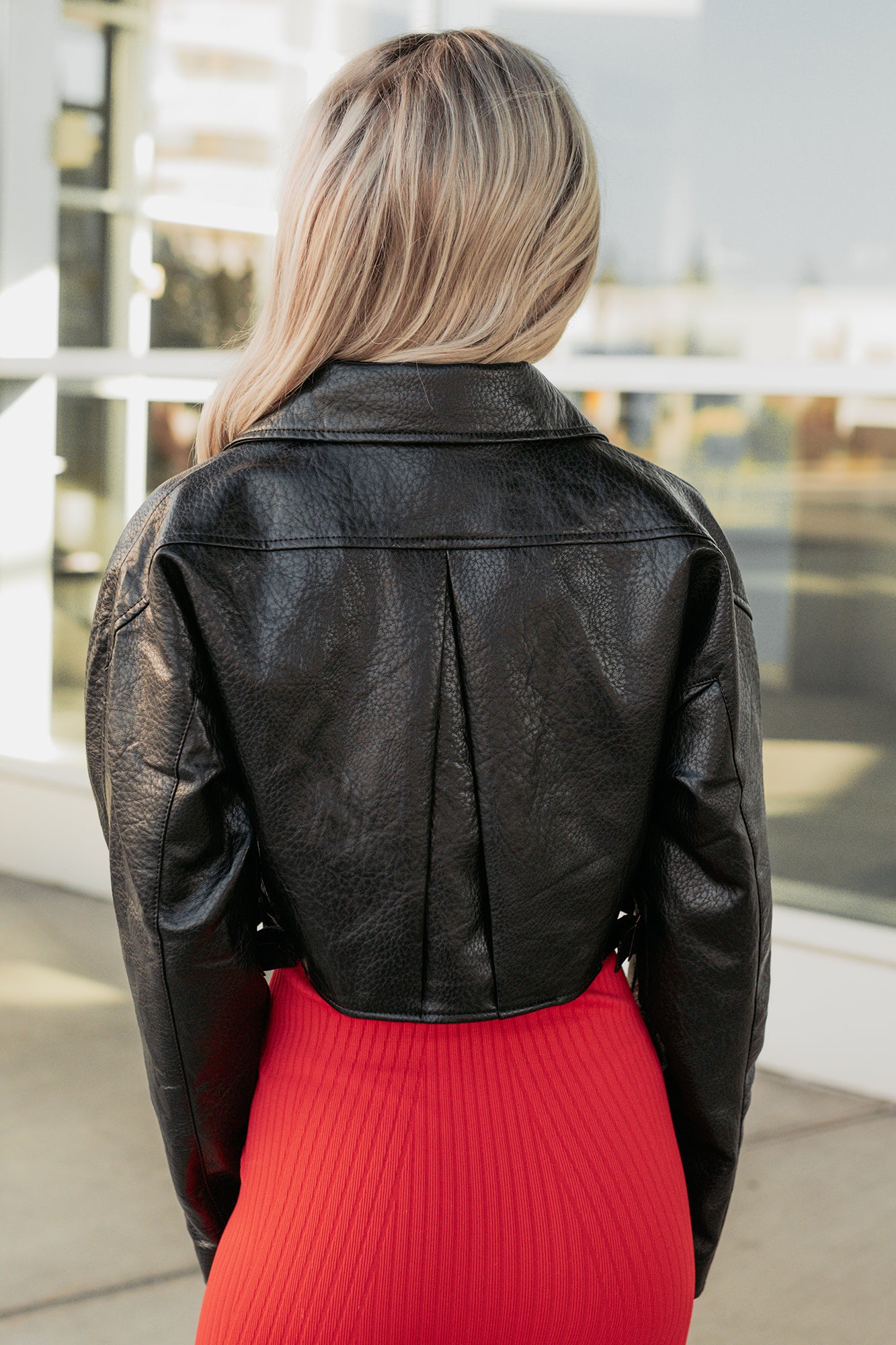 Savage Love Faux Leather Crop Jacket (Black)-The Formal Wear