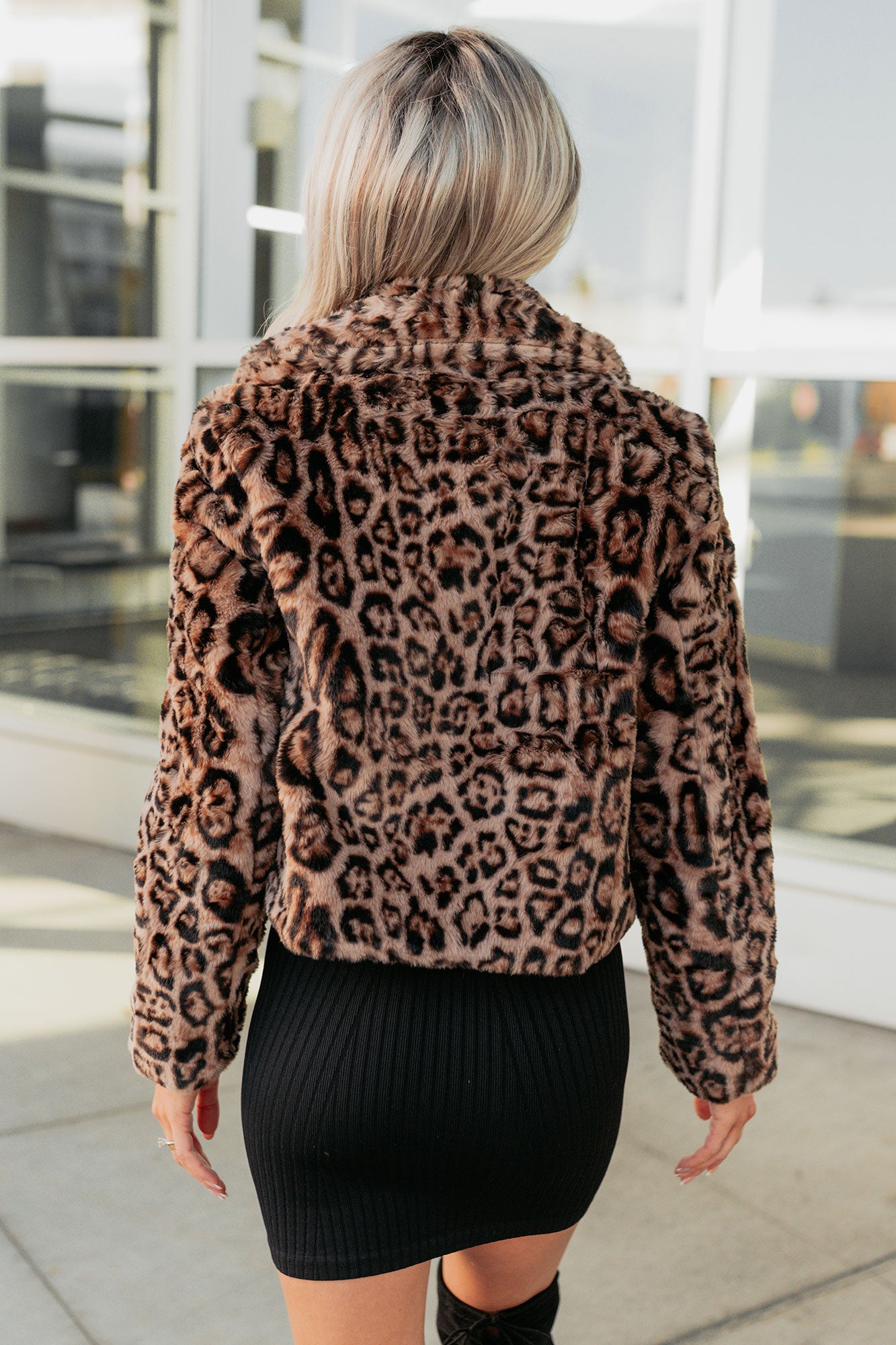 Wild Romance Faux Fur Leopard Jacket (Camel)-The Formal Wear