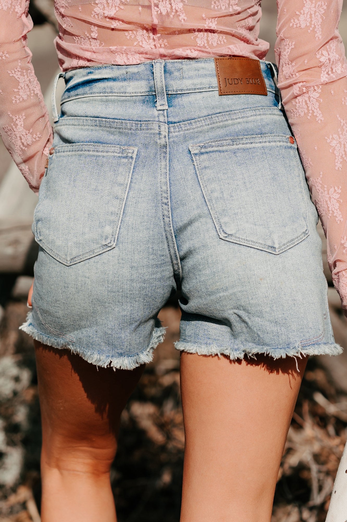 Brylee Western Embroidered Judy Blue Shorts (Light)-The Formal Wear