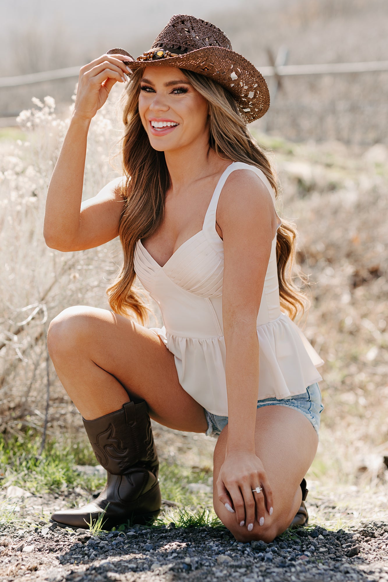 Winning Mindset Pleated Satin Peplum Top (Cream)-The Formal Wear