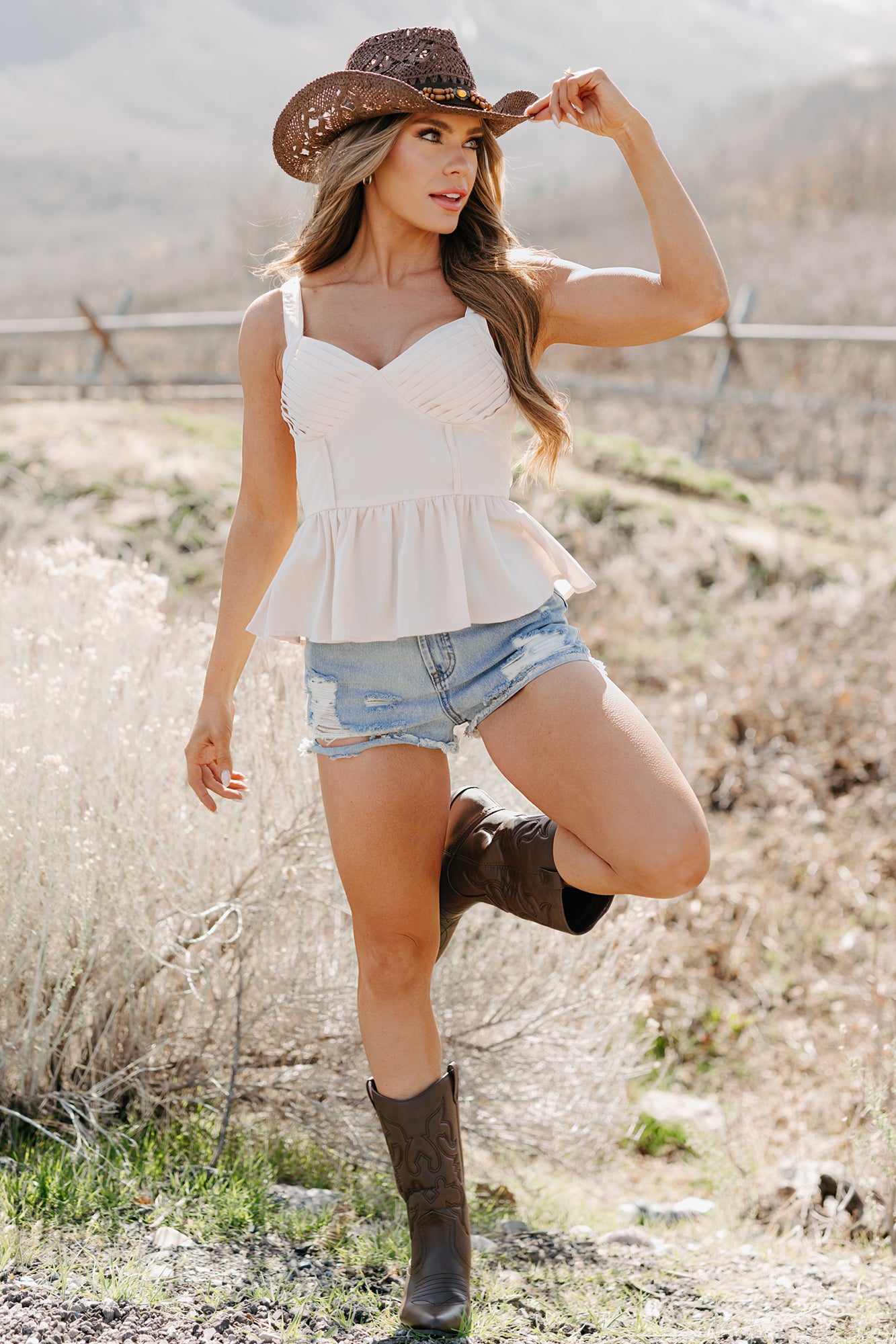 Ingrid High Rise Distressed Denim Shorts (Light)-The Formal Wear