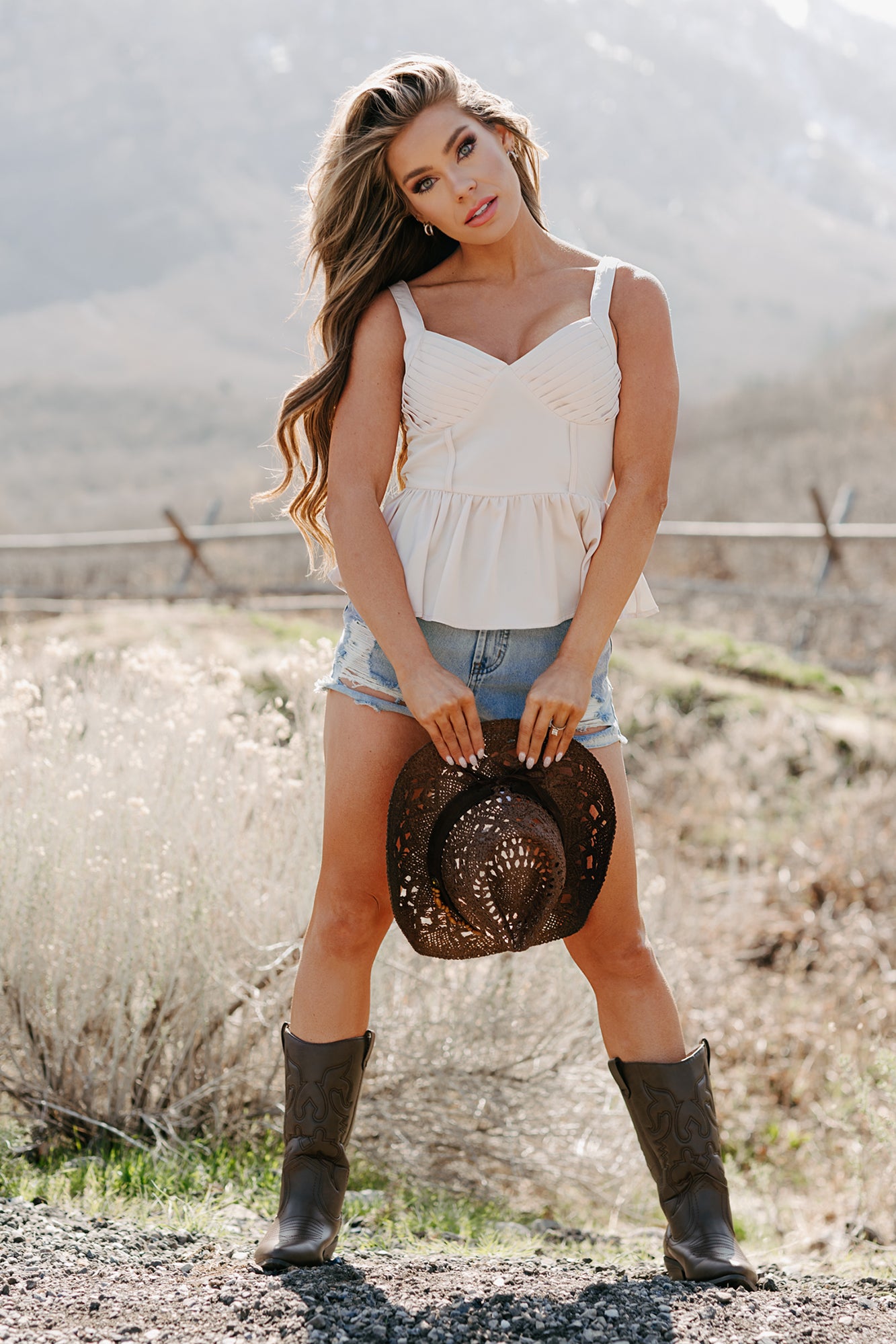 Winning Mindset Pleated Satin Peplum Top (Cream)-The Formal Wear