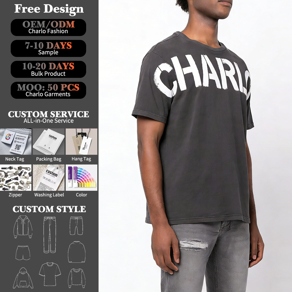 Graphic Print Streetwear T-Shirt | Custom Logo Cotton Tee | OEM/ODM Private Label Apparel