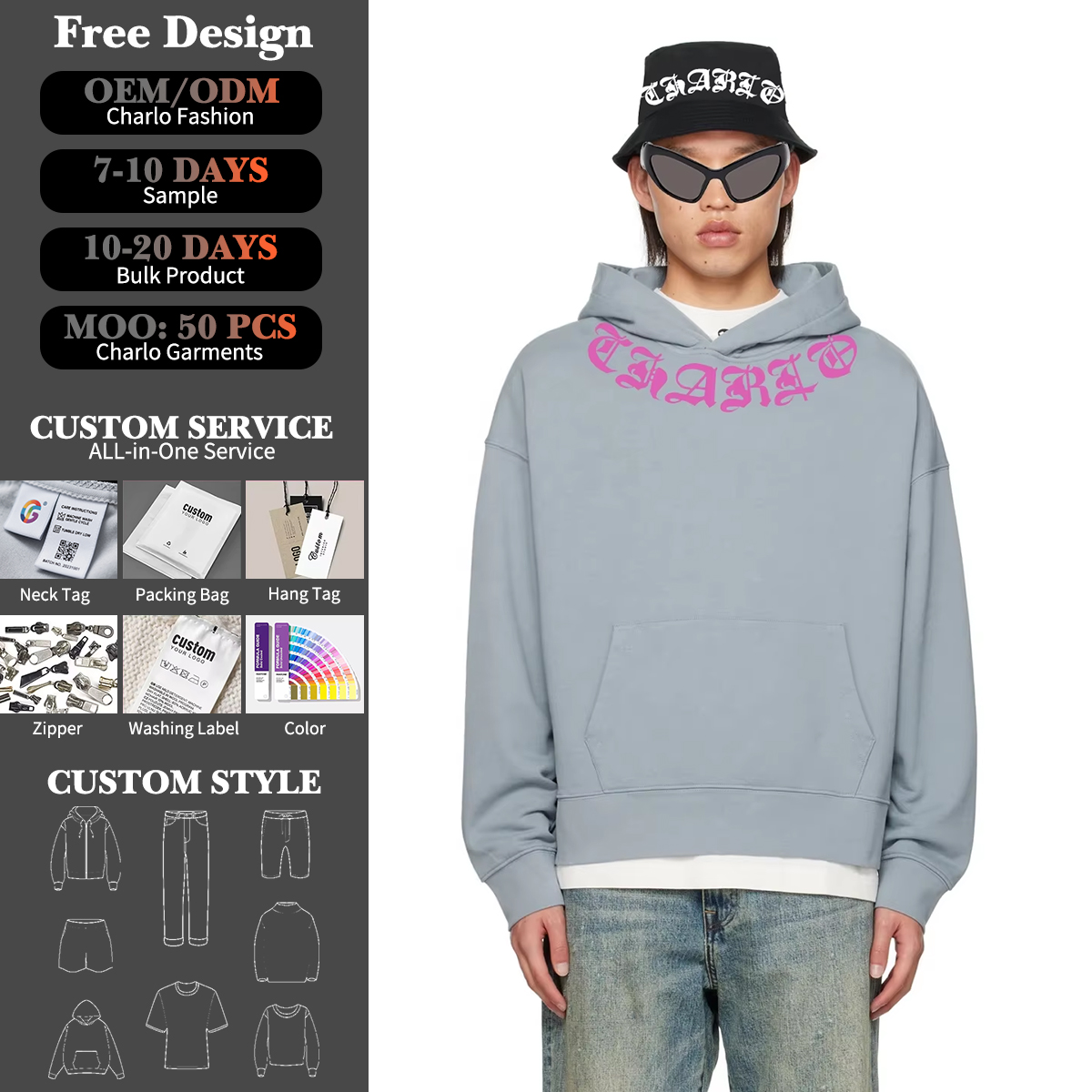 Custom Oversized Graphic Hoodie | Streetwear Pullover Hooded Sweatshirt | OEM Private Label Manufacturer