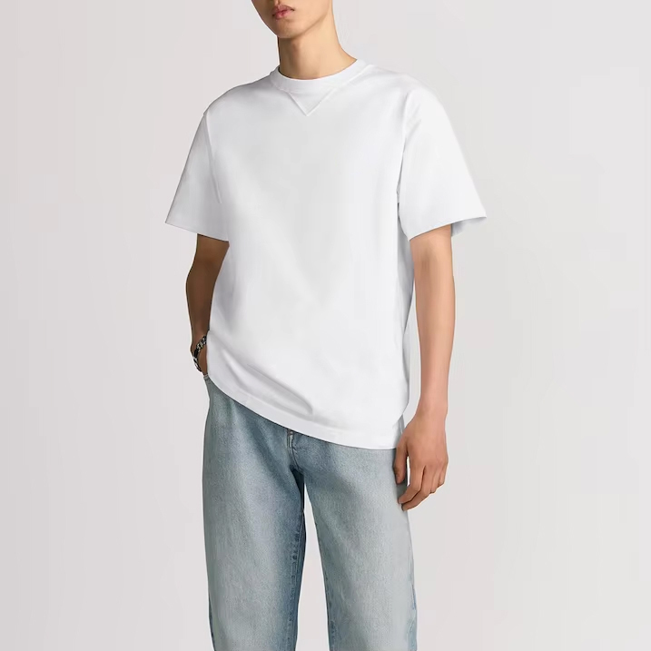 Men’s Casual Classic White T-Shirt – Customizable Logo