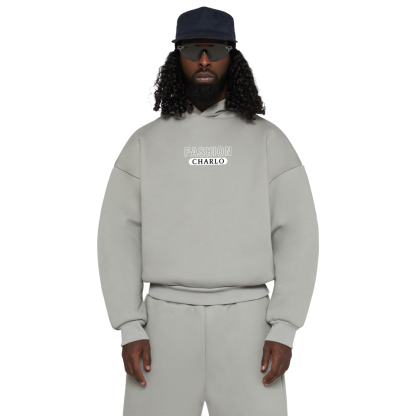 Custom Grey Fleece Hoodie & Sweatpants Set – Streetwear Comfort Tracksuit for Men