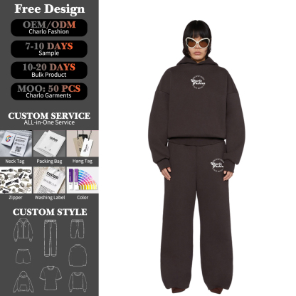 Premium Streetwear Hoodie & Sweatpants Set – Relaxed Fit, Customizable Tracksuit