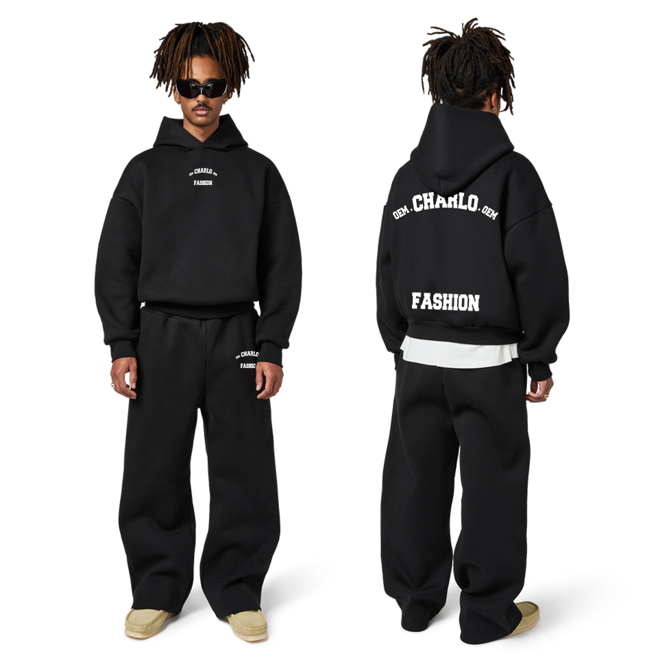 Luxury Oversized Streetwear Tracksuit – Custom Logo Hoodie & Sweatpants Set