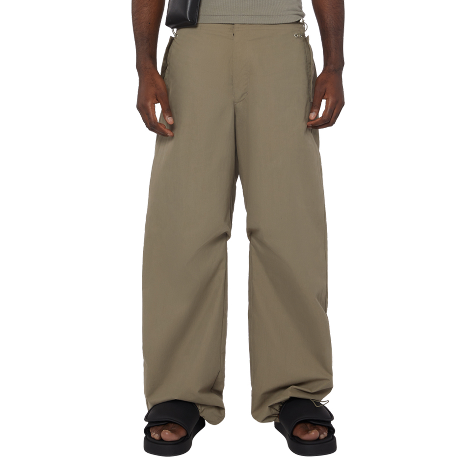 Khaki Wide-Leg Drawstring Pants | Casual Streetwear | Customizable