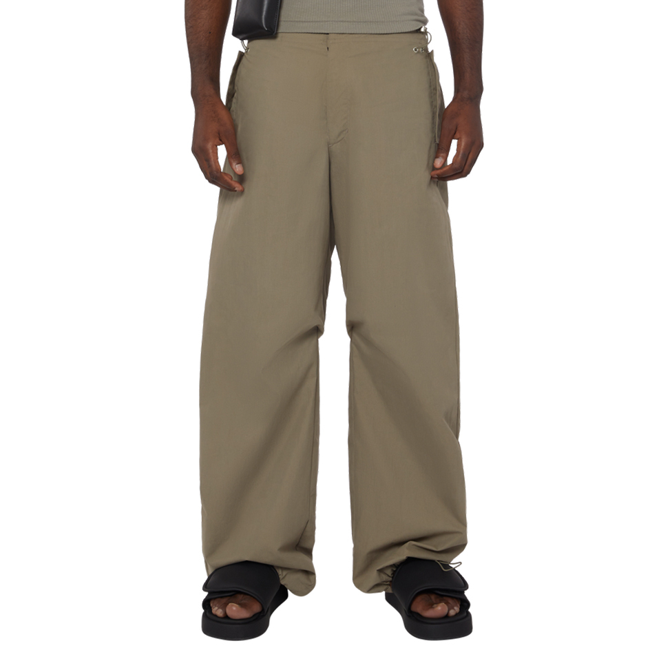 Khaki Wide-Leg Drawstring Pants | Casual Streetwear | Customizable