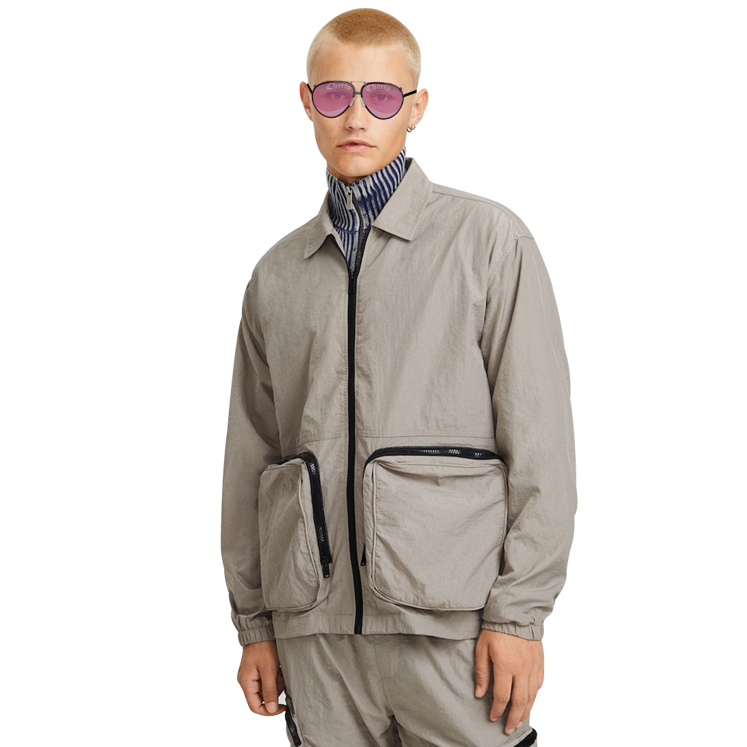 Charlo Fashion Lightweight Zip-Up Utility Jacket – Modern & Functional