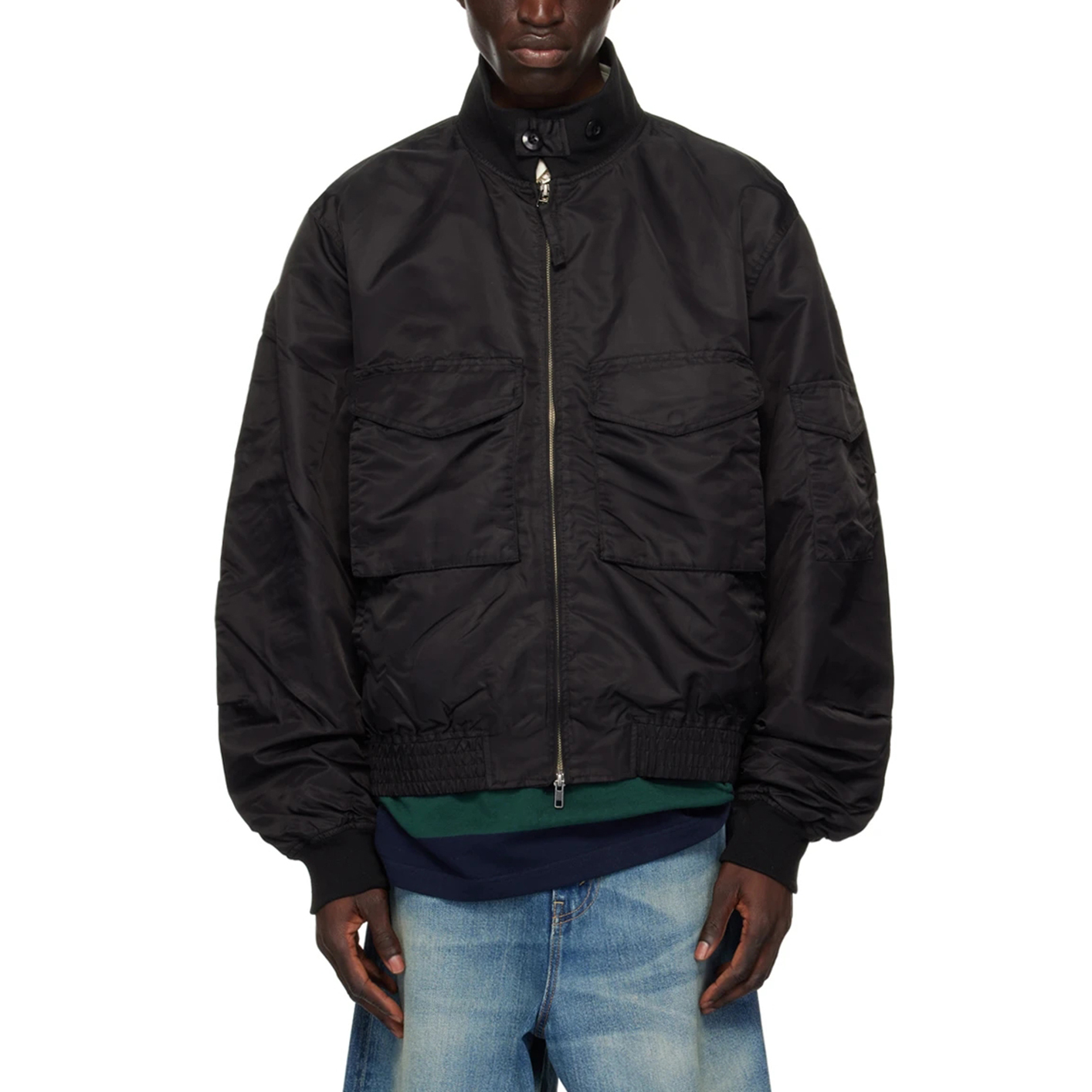 Charlo Fashion Multi-Pocket Bomber Jacket – Sleek Streetwear Utility Design