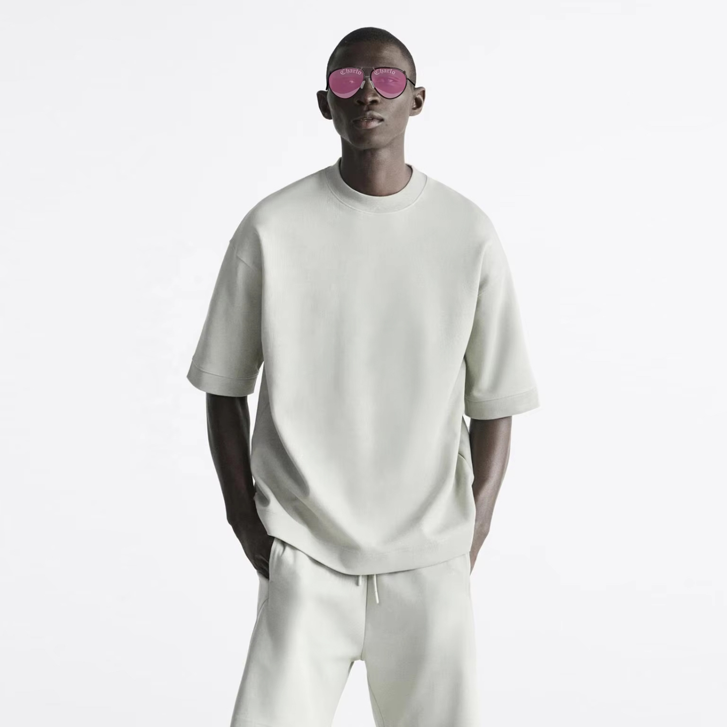 Charlo High-Weight Casual Short Sleeve Set – Luxe Comfort for Everyday Wear