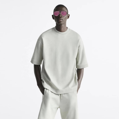 Charlo High-Weight Casual Short Sleeve Set – Luxe Comfort for Everyday Wear