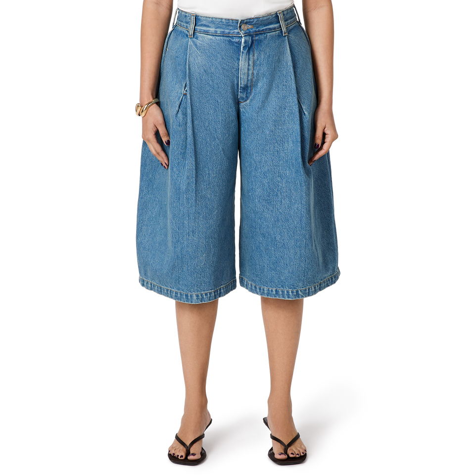 Wide Leg Denim Shorts – Relaxed Vintage Style