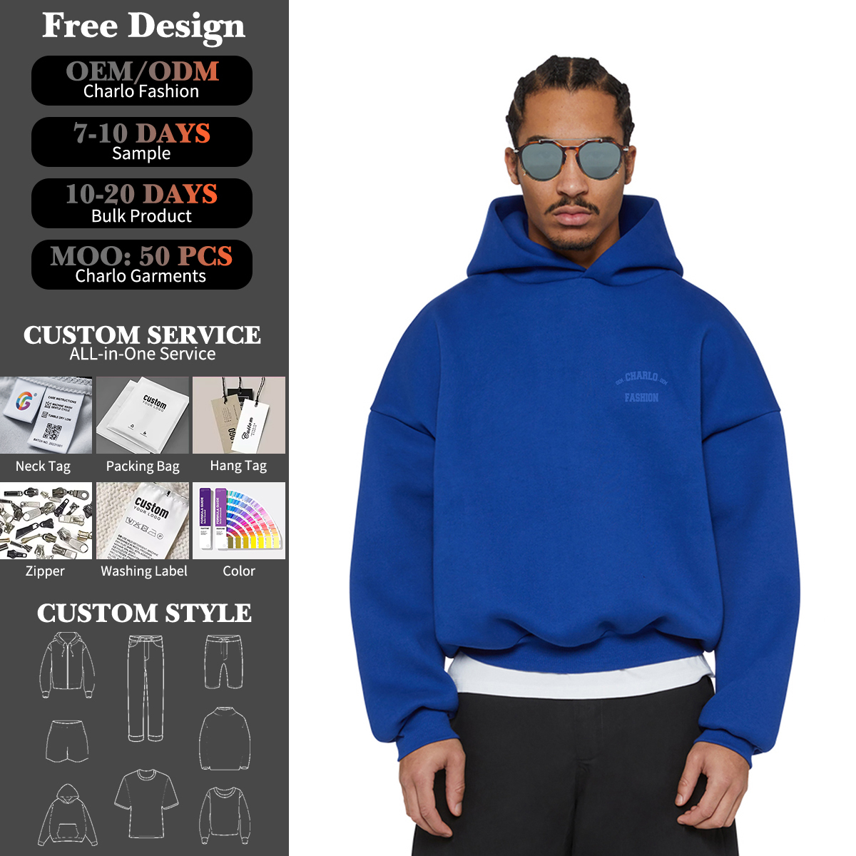 Custom Oversized Pullover Hoodie | Streetwear Blank Hoodie | OEM Private Label Manufacturer
