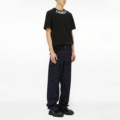 Customizable Neck Logo Oversized Black T-Shirt – Streetwear Essential