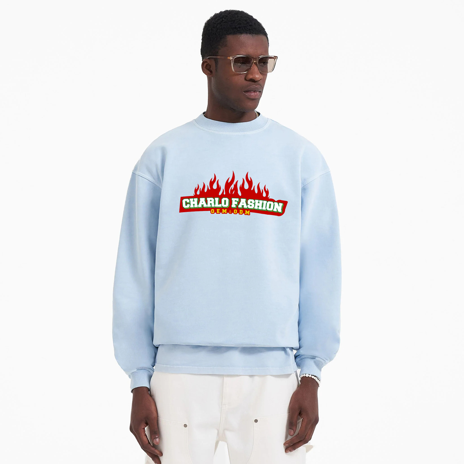 Custom Graphic Crewneck Sweatshirt | Oversized Streetwear Pullover | OEM Private Label Manufacturer