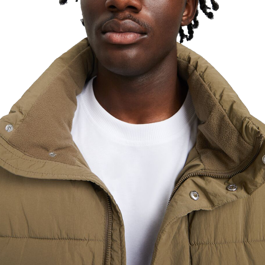 Customizable Khaki Puffer Jacket – Streetwear Outerwear