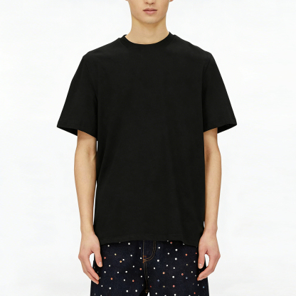 Customizable Neck Logo Oversized Black T-Shirt – Streetwear Essential