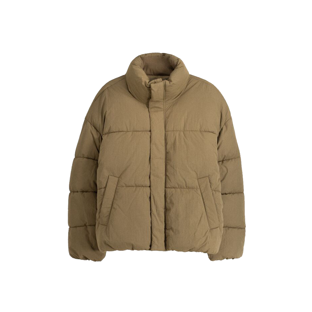 Customizable Khaki Puffer Jacket – Streetwear Outerwear