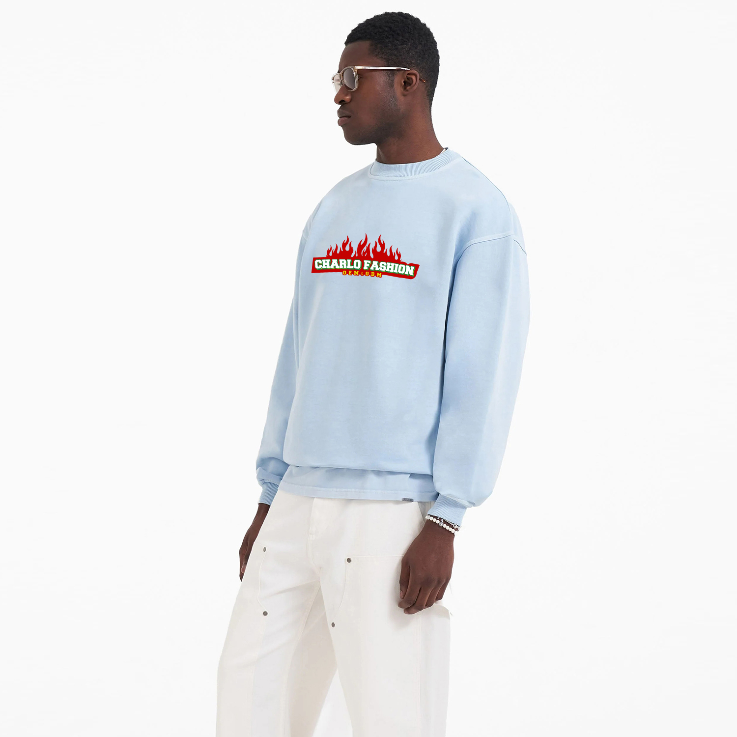 Custom Graphic Crewneck Sweatshirt | Oversized Streetwear Pullover | OEM Private Label Manufacturer