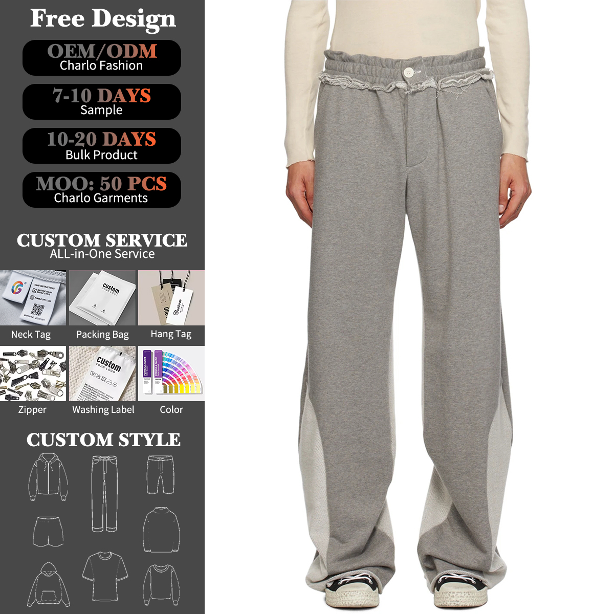 Men’s Streetwear Cargo Pants – Loose Fit Utility Trousers