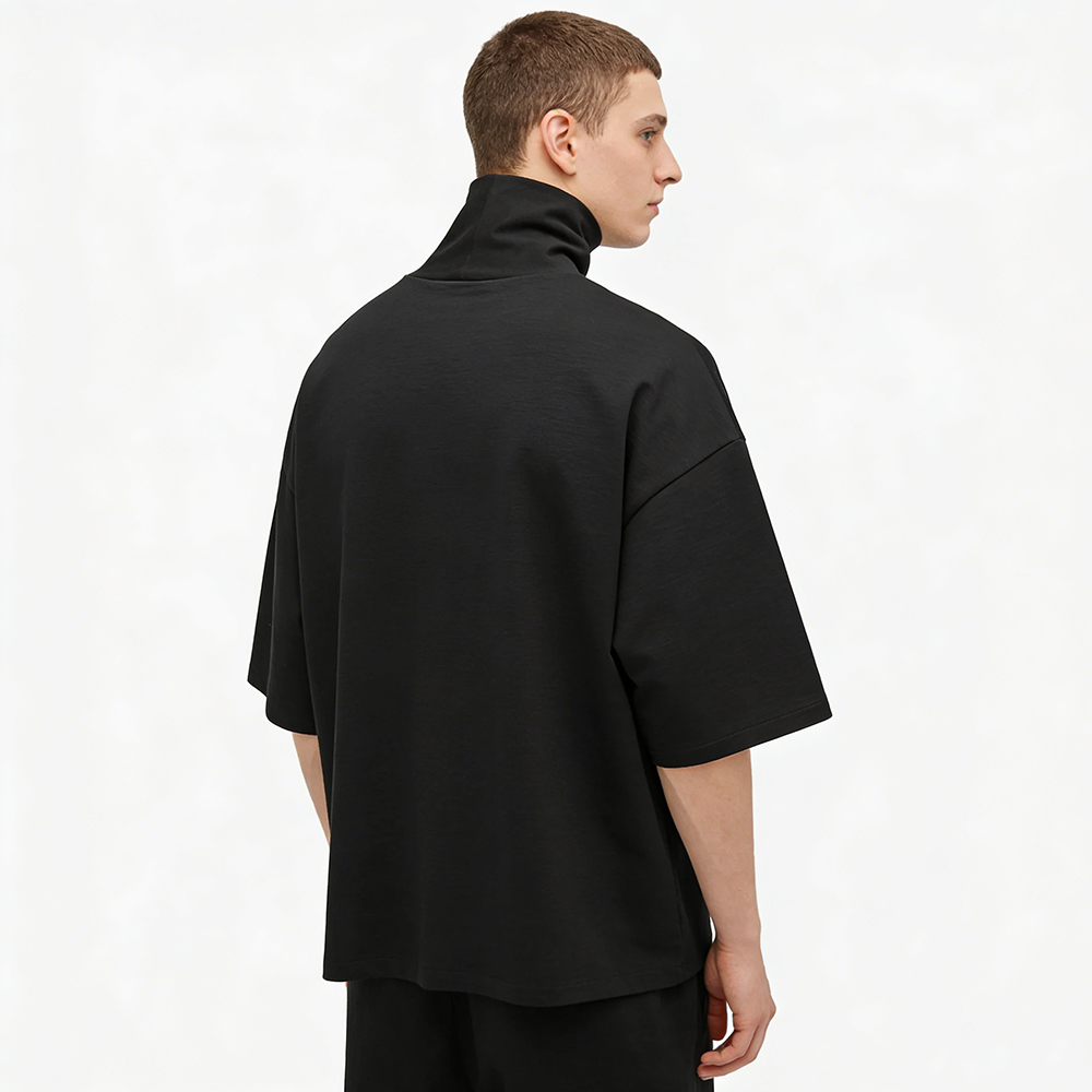 Premium Oversized Turtleneck T-Shirt – Modern Minimalist Streetwear