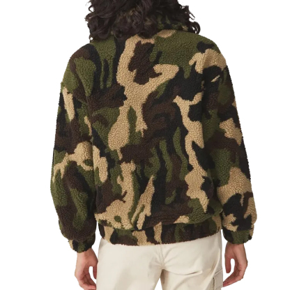 Charlo Fashion Camouflage Sherpa Fleece Jacket – Cozy & Trendy