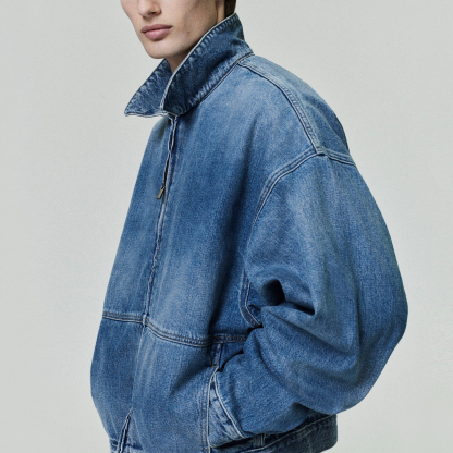 Charlo Fashion Vintage Denim Jacket – Relaxed Fit & Timeless Style